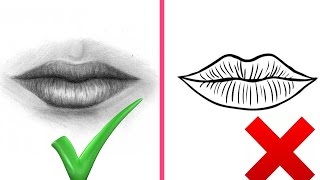КАК НАРИСОВАТЬ ГУБЫ? ✎ УРОК РИСОВАНИЯ ✎ Основные Ошибки ✎ КАК НАУЧИТЬСЯ РИСОВАТЬ
