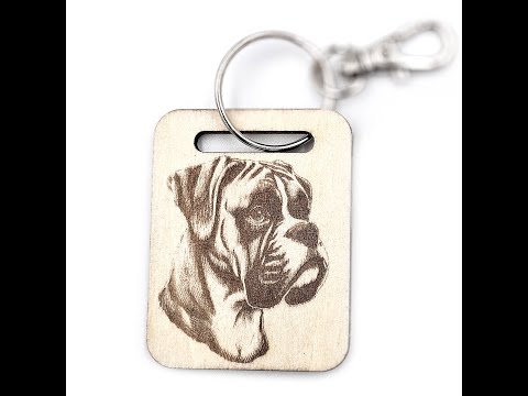 Personalised Boxer Dog Wooden Keyring