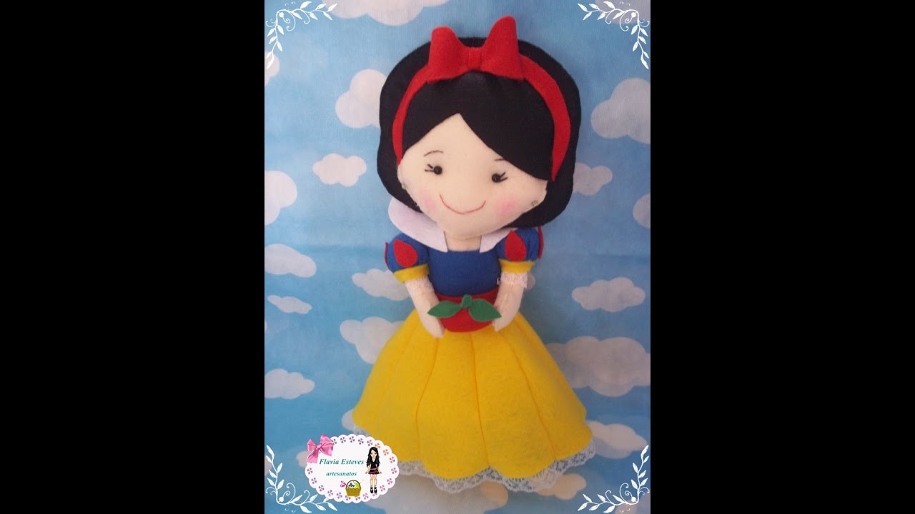 branca de neve de feltro -passo a passo