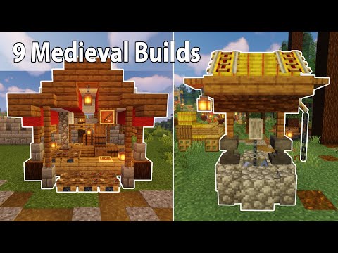 Jax and Wild - Minecraft  Medieval Town Build Ideas | 9 Easy Builds to Enhance your Medival Village