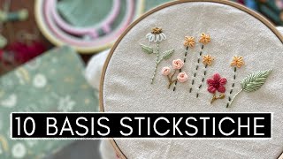 Sticken lernen: Was braucht man zum Sticken & alle Basis-Stickstiche erklärt