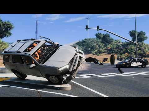 BeamNG Drive - Realistic Car Crashes | Rollover Crashes #7