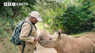 Heartwarming Bond Between Baby Rhino And Her Guardian | Guardians | BBC Earth