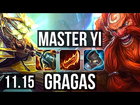 MASTER YI vs GRAGAS (JUNGLE) (DEFEAT) | Quadra, 1000+ games, 1.5M mastery | BR Master | v11.15