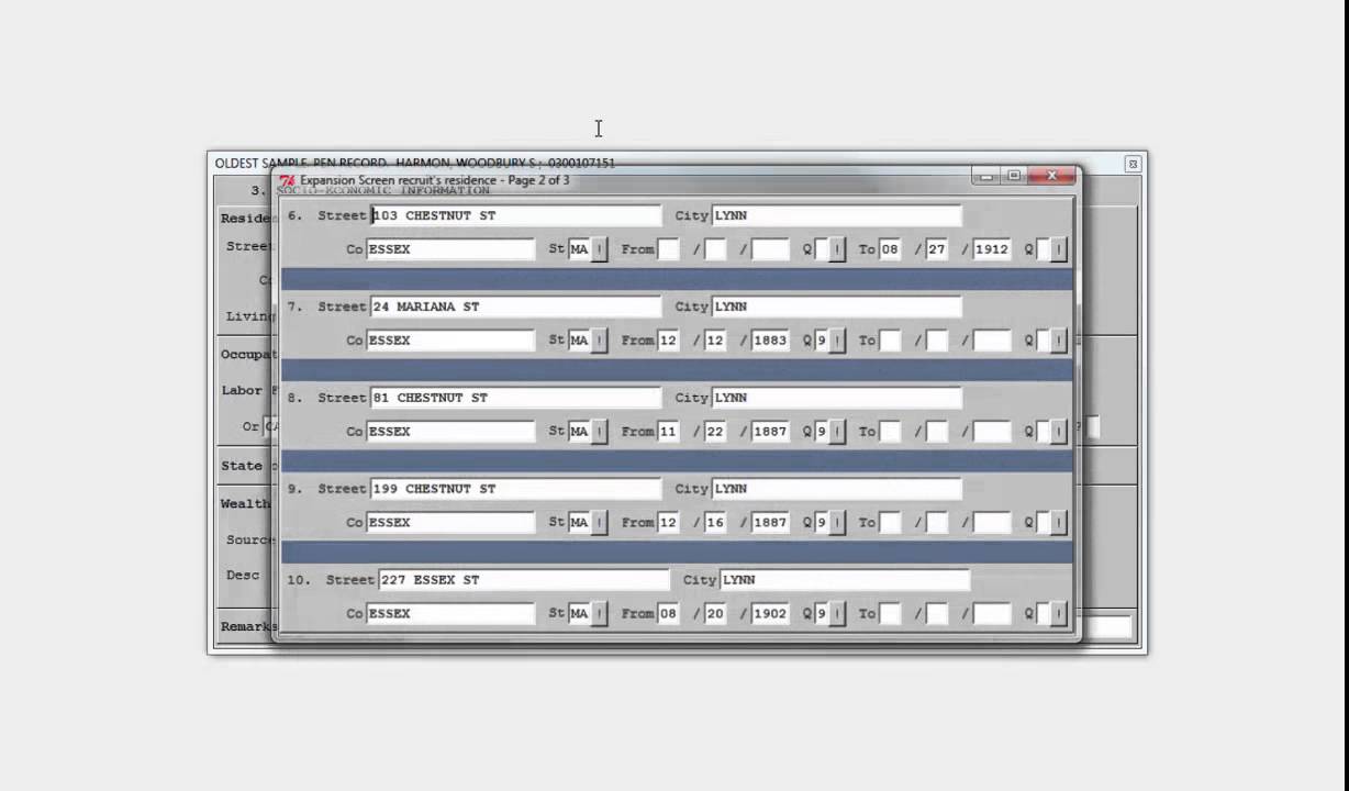 Union Army Data Demo - Pension Part 4 Old Age