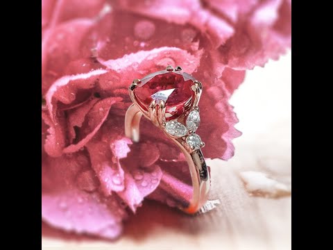 Handcrafted Gemstone Engagement Ring in Floral Style