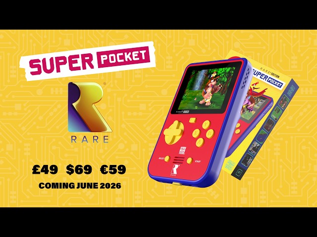 Evercade HyperMegaTech Rare Super Pocket Retro ARM 14 Jogos Edição Especial Roxo video