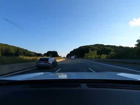 Driving in Germany Autobahn A9 from Bayreuth, Bavaria to Nuremberg, Bavaria