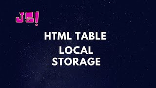 Add LocalStorage Data in HTML Table