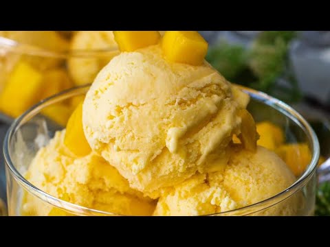 3 Ingredients Mango Ice Cream Recipe | Easy Homemade Eggless Mango Ice Cream With Basic Ingredients