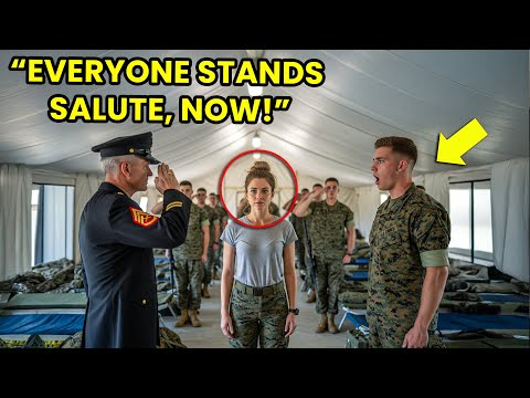 The US Marine Jokingly Asked the Female Janitor for Her Rank — Until the Entire GP Tent Saluted Her