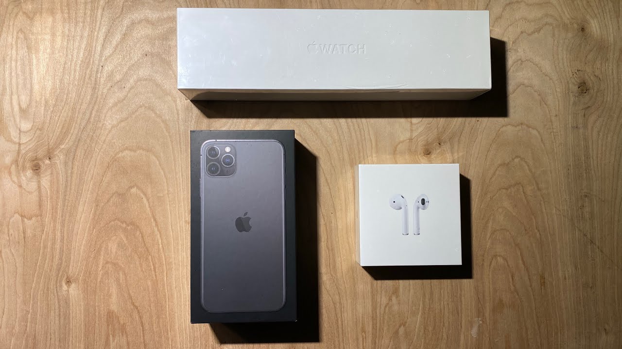 Unboxing iPhone 11 pro Max, Apple watch series 5, and Airpods 2