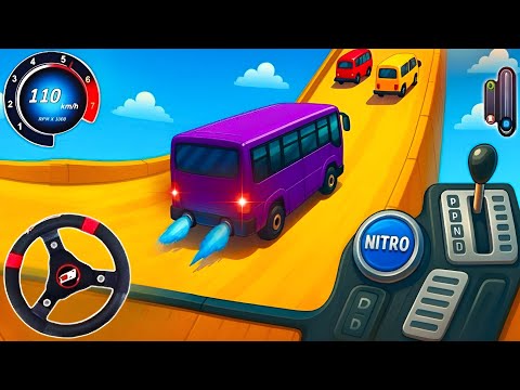 Mega Ramp Bus Stunts Simulator: Coach Bus Extreme Stunt Racing - Android Gameplay