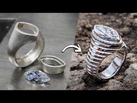 💎 Custom Marquise Diamond Ring Creation | Master Jeweler Handmade Process 💍