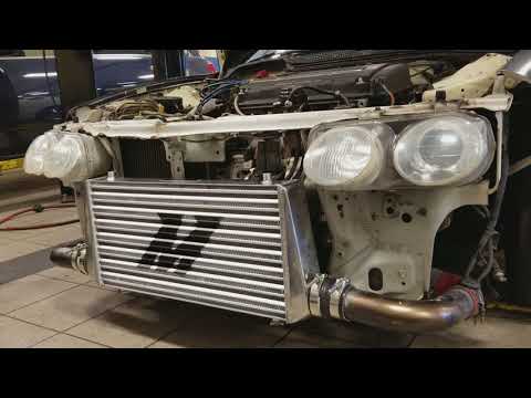 Installed new mishimoto intercooler on the b20V turbo integra