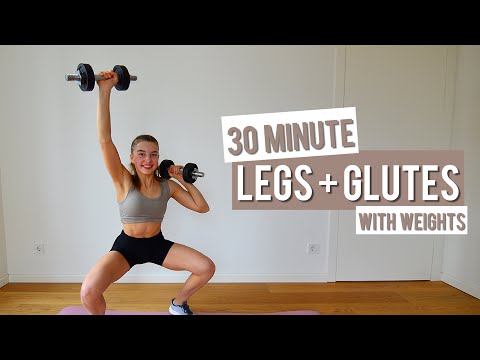 30 MIN LEAN LEGS + ROUND BOOTY with Weights - Lower Body Workout with Dumbbells