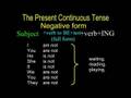 The Present Continuous Tense 