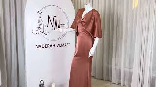 فستان ساتان طويل مناسب للمناسبات والأمسيات الرسمية