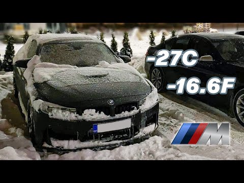 Extreme Cold Weather BMW M4 Test -27C (-16.6F)  Cold Start And POV Drive