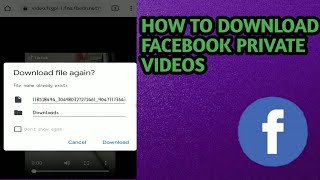 How to download private facebook videos||DSWON