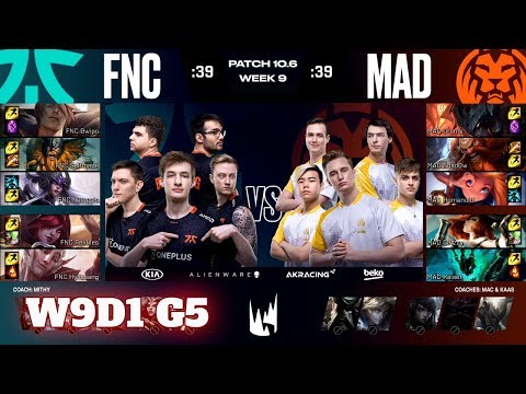 Fnatic vs Mad Lions | Week 9 Day 1 S10 LEC Spring 2020 | FNC vs MAD W9D1