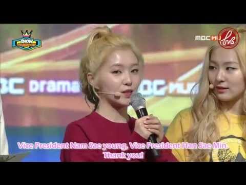 [ForVelvetSubs] 150401 MBC Show Champion Winning Speech - Red Velvet