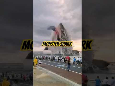 Monster Shark Jumping make Superman Confuse #trending #yearofyou #shark #animals #monster #superman
