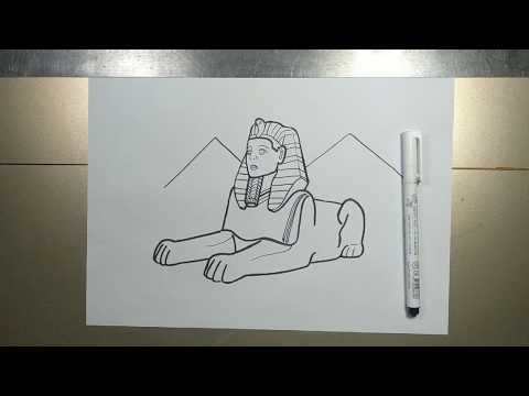 How to draw THE GREAT SPHINX step by step