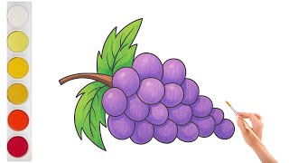 How to draw a grapes easy step by step// Fruit drawing for kids// Easy drawing// Kids Art