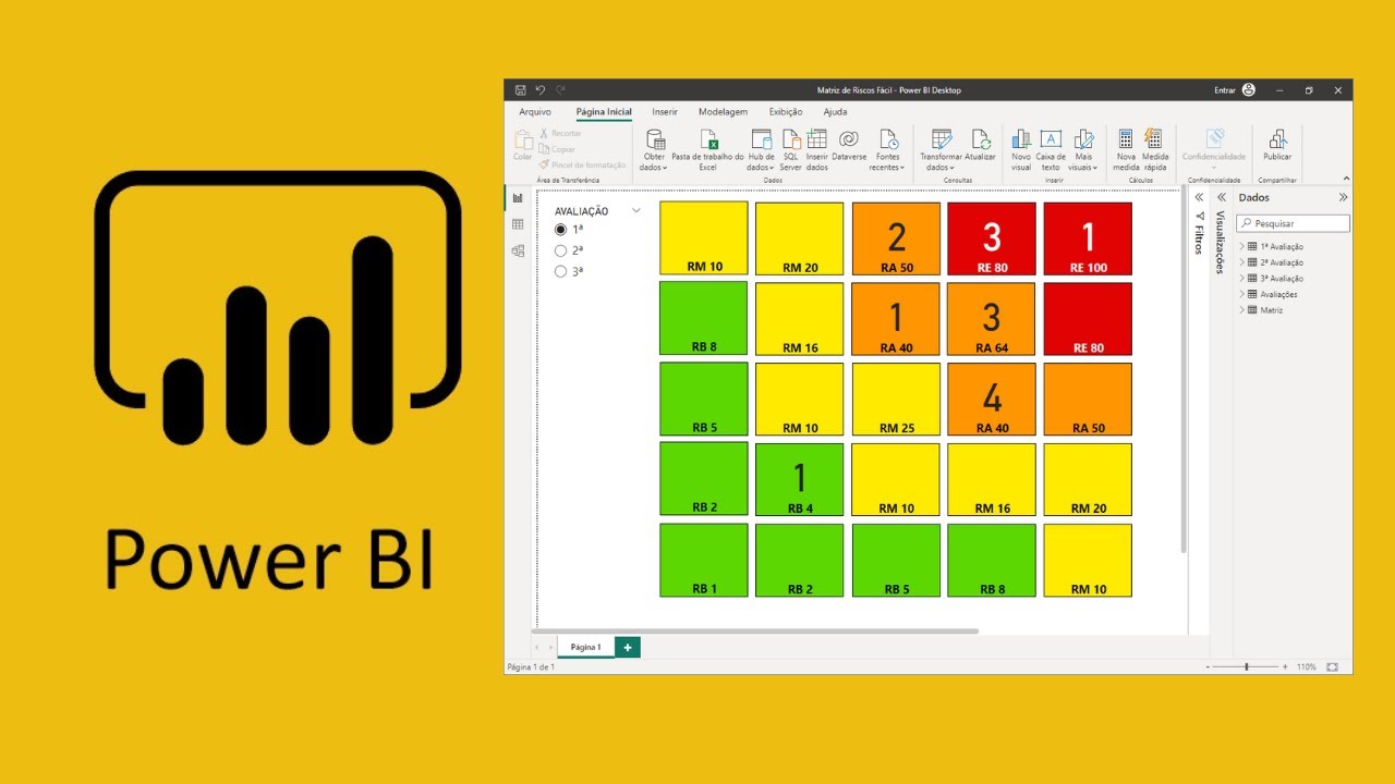 Como criar uma Matriz de Riscos 5x5 no Power BI (Iniciante)