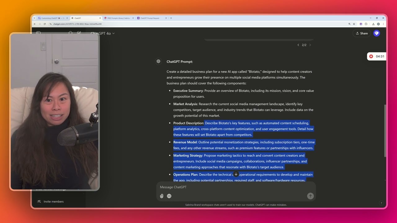How do I make awesome ChatGPT prompts? | Sabrina Ramonov 🍄