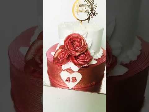 Anniversary Special Cake in rose gold color@ pallavi's Taste Affair cakes and cooking classes