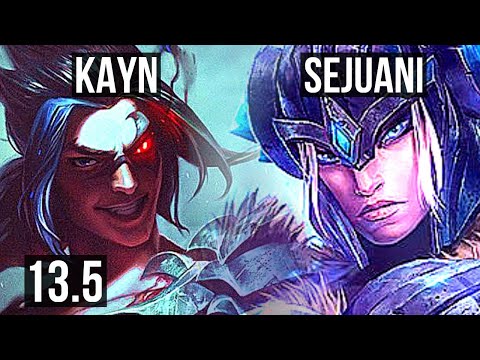 KAYN vs SEJUANI (JNG) | 3.3M mastery, 8 solo kills, 25/3/5, Legendary | TR Diamond | 13.5