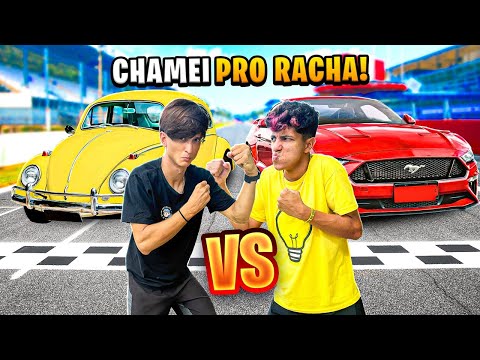 CHAMEI O LEOZIN PRA UM RACHA CONTRA O MEU FUSCA!!