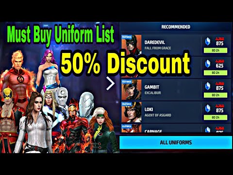 Must Buy Uniform Guide |  Anniversary 50% Uniform Discount Event - Marvel Future Fight