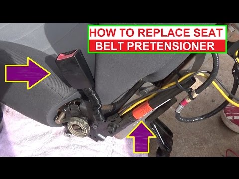 How to Remove and Replace Seat Belt Pretensioner.  Demonstrated on Ford Escape  / Mercury Mariner