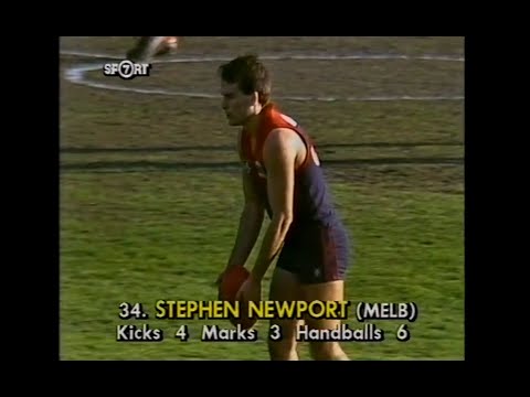 Stephen Newport kicks 2 long goals from outside 50 - Melbourne - 1988 SF v Collingwood - MCG - VFL
