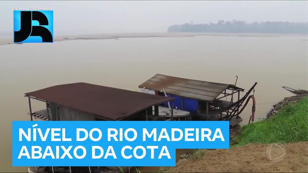 Rio Madeira, em RO, está com o nível abaixo da cota de um metro pela primeira vez desde os anos 60