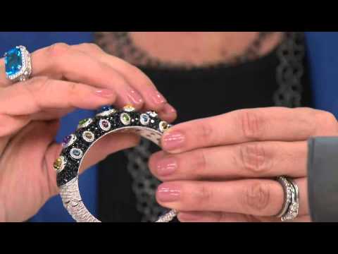 Judith Ripka Sterling 10,80 Karat mit Scharnier und mehreren Edelsteinen