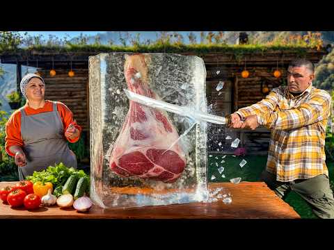 Cutting a Giant Beef Leg With a Katana - Perfect Steaks Made