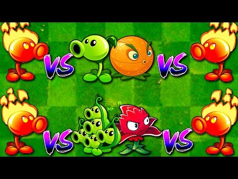 Plants vs Zombies 2 - All Mixing Free vs Premium Plants Fire Peashooter
