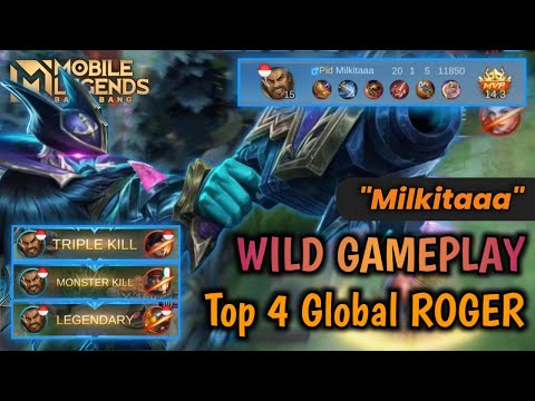 SUPER WILD ROGER!!! | Roger Gameplay and Perfect Build New Patch by Top 4 Global "Milkitaaa" | MLBB