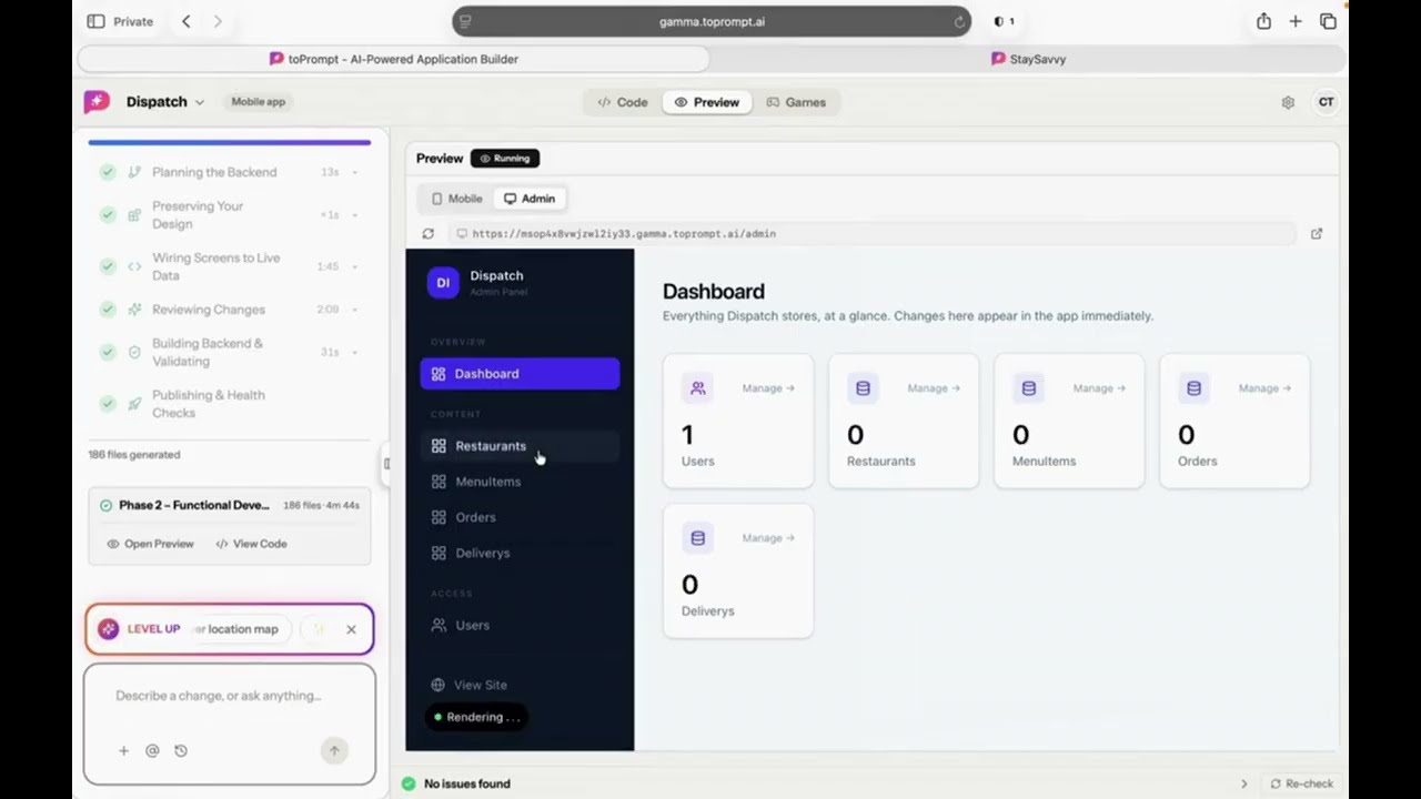From Prompt to Food Delivery App in 10 Minutes | toPrompt
