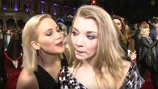 Oops! Jennifer Lawrence Accidently Kisses Her Hunger Games Co-Star Natalie Dormer video