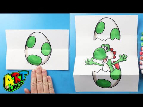 How to Draw a Yoshi Egg Surprise Fold l Super Mario Bros Movie