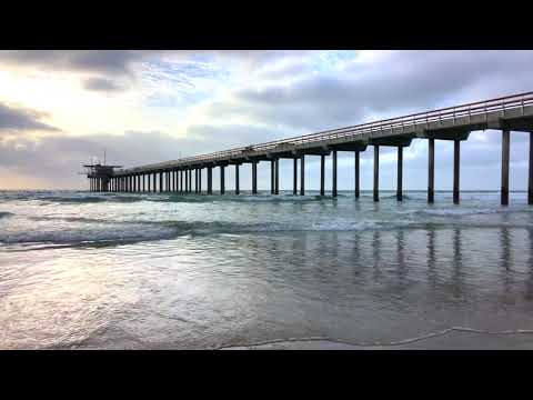 1hr Cloudy Beach Ambiance - Relaxing Ocean Waves - La Jolla - Nature Sounds - Study - Sleep - ASMR