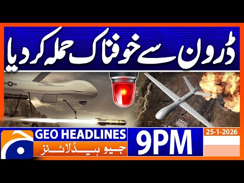 Israel Drone Attack | Gaza Latest Update | Geo News 9PM Headlines | 25 Jan 26