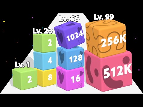 MERGE JUMP 2048 - Level Up Cube (Max Level 524288)