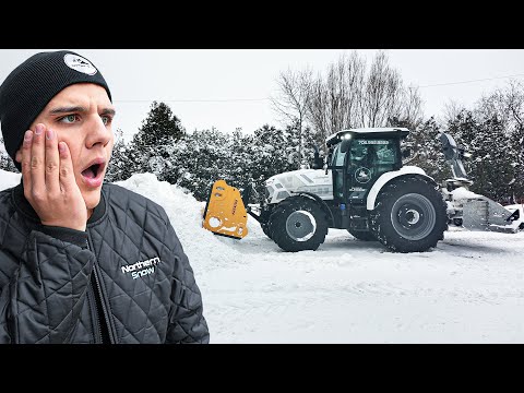 Day 21: Our NEW Snow Plow Setup for The Lamborghini Tractor!
