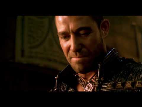 The Scorpion King (2002) trailer still — Mathayus races across the desert as nu-metal drums kick